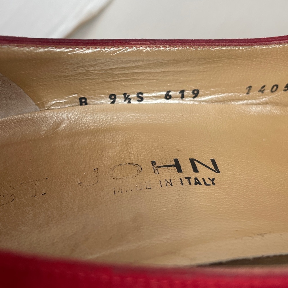 St. John Red suede shoes 9.5 Pumps - Picture 6 of 11
